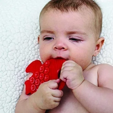 POPPIES Red Rocket Silicone Teether - BPA-Free Fun for Babies
