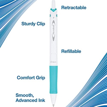 PILOT Acroball PureWhite Pens – Smooth Writing 6 Pack