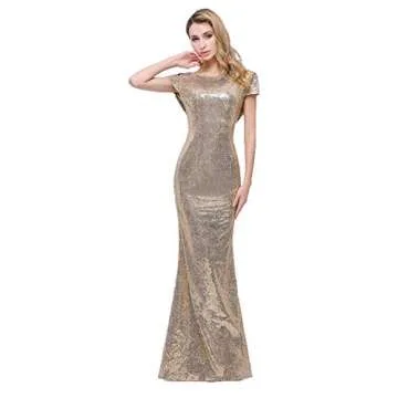 Elegant Rose Gold Sequins Bridesmaid Dresses Online