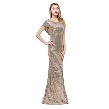 Elegant Rose Gold Sequins Bridesmaid Dresses Online