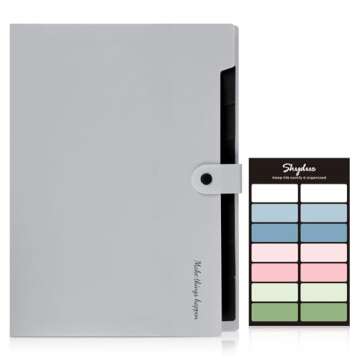 SKYDUE Accordion File Organizer, 8 Pockets Expanding File Folders, Portable Document Paper Organizer...