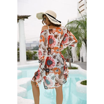 Floral Print Kimono Cardigan for Women Casual Cover Up