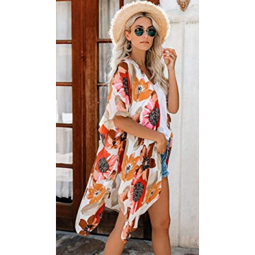 Floral Print Kimono Cardigan for Women Casual Cover Up