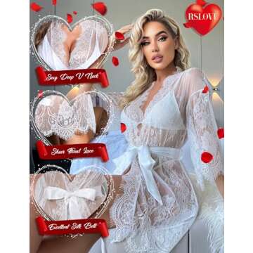 Elegant White Lace Robe for Romantic Occasions and More