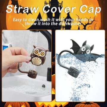 Halloween Silicone Straw Cover Caps for Stanley Cups - 5PCS