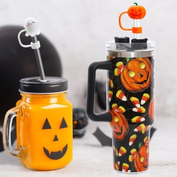 Halloween Silicone Straw Cover Caps for Stanley Cups - 5PCS