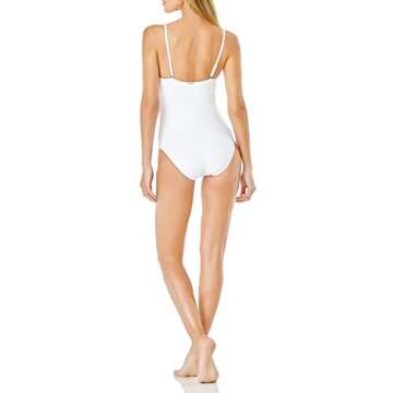 Anne Cole Shirred Lingerie Maillot One Piece White