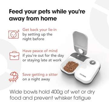 Cat Mate C200 2-Meal Automatic Pet Feeder for Cats and Small Dogs with Ice Pack