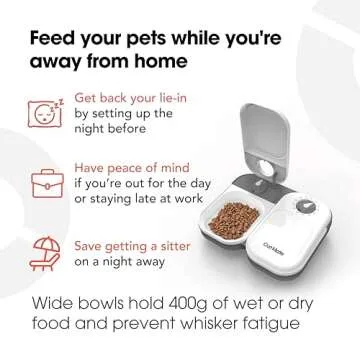 Cat Mate C200 2-Meal Automatic Pet Feeder for Cats and Small Dogs with Ice Pack