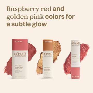 ATTITUDE Happy Berry Makeup Trio Set, EWG Verified, Titanium Dioxide-Free, Plastic-free, Plant and Mineral-Based Ingredients, Vegan and Cruelty-free Beauty Products, Set of 3 Makeup Sticks