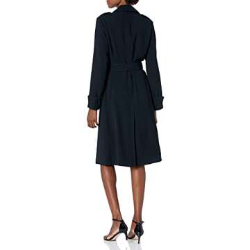 Amazon Brand - Lark & Ro Women's Lightweight Trench Coat, Black, 4