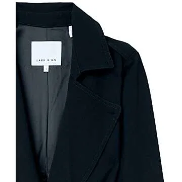 Amazon Brand - Lark & Ro Women's Lightweight Trench Coat, Black, 4