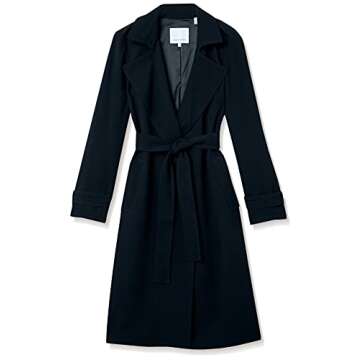 Amazon Brand - Lark & Ro Women's Lightweight Trench Coat, Black, 4