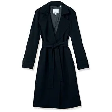 Amazon Brand - Lark & Ro Women's Lightweight Trench Coat, Black, 4