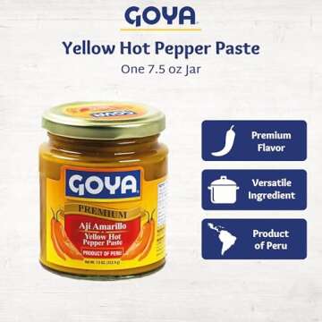 Ají Amarillo Paste by Goya, Yellow Hot Pepper Paste for Spicy Latin Cooking, 7.5 oz Jar