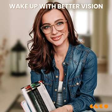 IBOANN Iconic Blue Light Glasses for Woman - Computer Glasses 99% Blue Light Blocking - Anti Eyestrain & UV Glare Protection