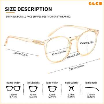 IBOANN Iconic Blue Light Glasses for Woman - Computer Glasses 99% Blue Light Blocking - Anti Eyestrain & UV Glare Protection