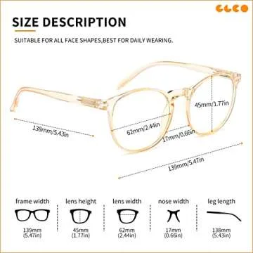 IBOANN Iconic Blue Light Glasses for Woman - Computer Glasses 99% Blue Light Blocking - Anti Eyestrain & UV Glare Protection