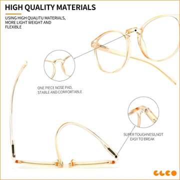 IBOANN Iconic Blue Light Glasses for Woman - Computer Glasses 99% Blue Light Blocking - Anti Eyestrain & UV Glare Protection