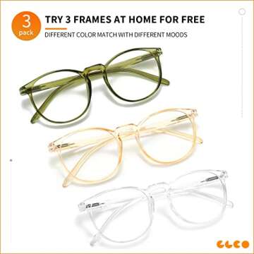 IBOANN Iconic Blue Light Glasses for Woman - Computer Glasses 99% Blue Light Blocking - Anti Eyestrain & UV Glare Protection