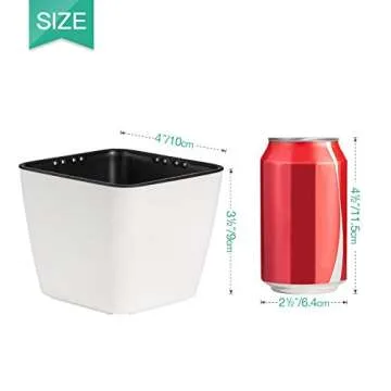 T4U 4 Inch Self Watering Plastic Planter with Liner Pack of 6 - Matte White, Modern Decorative Small Planter Pot for House Plants, Aloe, Herbs, African Violets, Succulents and More