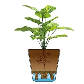 T4U 4 Inch Self Watering Plastic Planter with Liner Pack of 6 - Matte White, Modern Decorative Small Planter Pot for House Plants, Aloe, Herbs, African Violets, Succulents and More