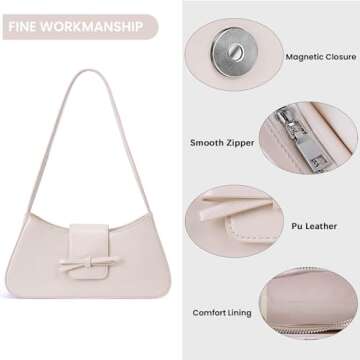 GETERUUV Shoulder Bags for Women Red Purse Burgundy Purse Coquette Bow Purse Trendy Red Shoulder Bag Leather Hobo Handbag