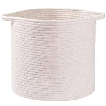 voten Storage Cubes 13x13’’ for Cube Shelves Organzier,Cotton Rope Storage Bin,Multipurpose Woven Storage Basket for Storage/Organizing,Cube Storage Bin 13x13’’ for Closet,Toys,3Packs Round Off White