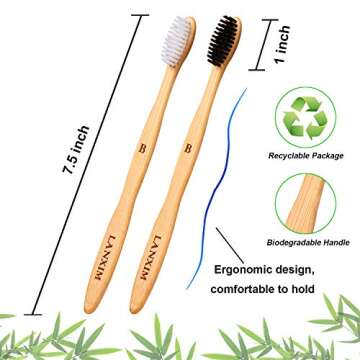 Natural Biodegradable Bamboo Toothbrushes - Eco-Friendly Pack