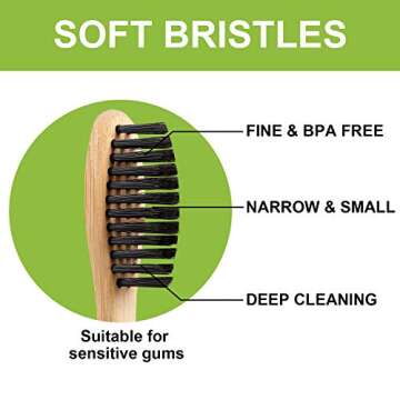 Natural Biodegradable Bamboo Toothbrushes - Eco-Friendly Pack
