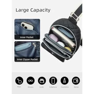 Lightweight WESTBRONCO Quilted Sling Bag for Women