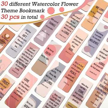 Boho Christian Magnetic Bible Verse Bookmarks - 30 Pack