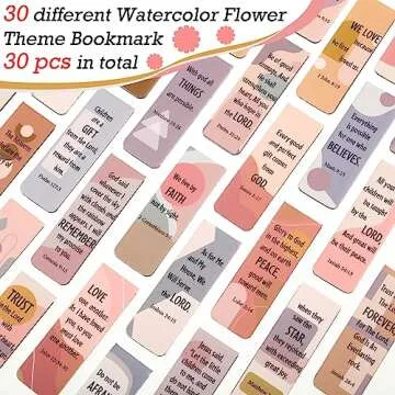 Boho Christian Magnetic Bible Verse Bookmarks - 30 Pack