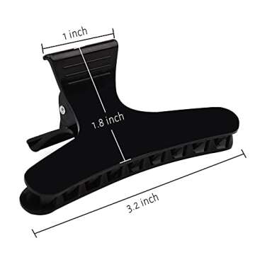 24 Pack Butterfly Clamps Hair Claw Clips Salon Hair Clips for Sectioning, Styling, Cutting, Coloring Large Pro Hair Clips Butterfly Hairdressing Hair Accessories for Women Girls (Black)