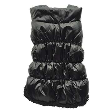 Vedem Dog Warm Fleece Puffer Vest Coat Cold Weather Pet Jacket Quilted Vest Clothes for Cats and Small Dogs (S, Black)