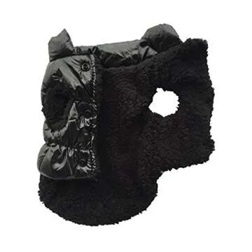 Vedem Dog Warm Fleece Puffer Vest Coat Cold Weather Pet Jacket Quilted Vest Clothes for Cats and Small Dogs (S, Black)