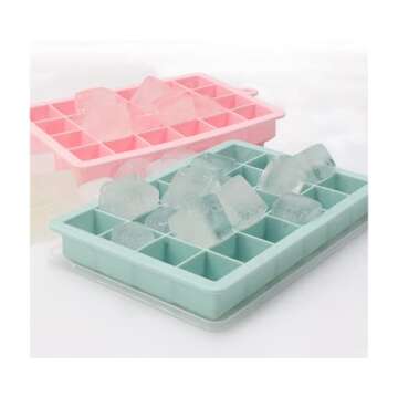 TAO CICADA Ice Cube Tray, 3 Pack Silicone Ice Cube Molds, Silicone Ice Cube Trays, Silicone Ice Trays, Easier to Release, BPA Free for Alcohol/Coffee/Beverages (Pink, Light blue, Purple)