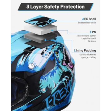 OUMURS DOT Youth Dirt Bike Helmet with Goggles & Gloves for 5-14 Years Old, Kid ATV Helmet for Youth Boys Girls, Four Wheeler Helmet Kids, Motocross BMX MX UTV Offroad Street Go Kart Riding Dirt Bike