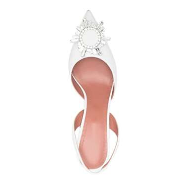 Arqa Women's High Heel Pumps Backless Slip-on Stilettos Rhinestone Sandals