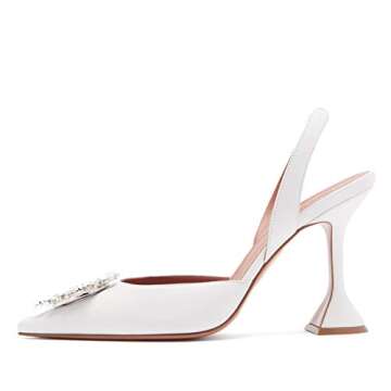 Arqa Women's High Heel Pumps Backless Slip-on Stilettos Rhinestone Sandals
