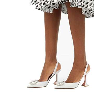 Arqa Women's High Heel Pumps Backless Slip-on Stilettos Rhinestone Sandals