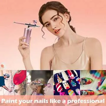 Airbrush Kit, Cordless Airbrush Gun Kit with Compressor, Rechargeable Handheld Airbrush Kit Paint Set, Portable Mini Airbrush Makeup Machine Kit, for Cake Decorating, Nail Art, Tattoo