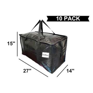 Extra Large Packing Bags - 10-Pack Heavy Duty Moving Totes