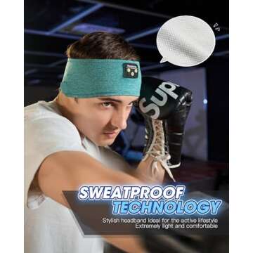 Perytong Sleep Headphones, Bluetooth Sports Headband Headphones with Ultra-Thin HD Stereo Speakers P...
