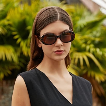 Zeelool Retro Oval Sunglasses for Women with UV400 Protection