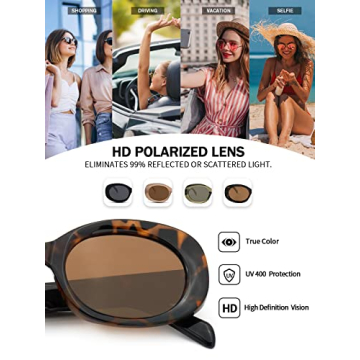 Zeelool Retro Oval Sunglasses for Women with UV400 Protection