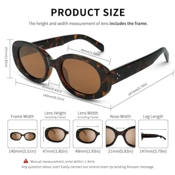 Zeelool Retro Oval Sunglasses for Women with UV400 Protection