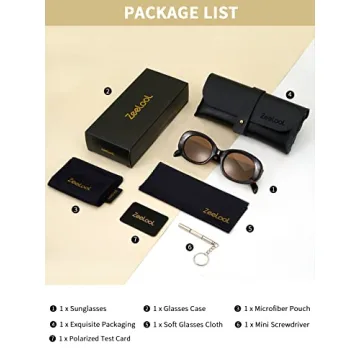 Zeelool Retro Oval Sunglasses for Women with UV400 Protection