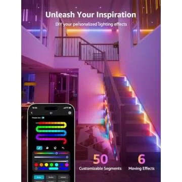 Lepro S1 AI LED Strip Lights for Bedroom - 32.8ft Smart RGB Light Strips with IC and Rainbow Chasing Effects, Color Segment DIY, AI Generated Lighting for New Year, No Remote, 2.4G Wi-Fi & Bluetooth