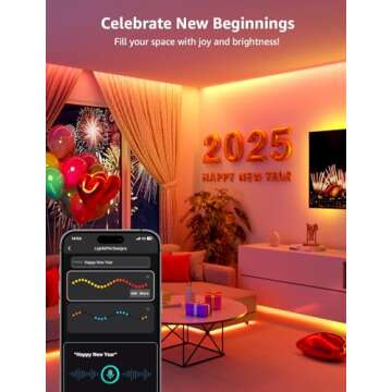 Lepro S1 AI LED Strip Lights for Bedroom - 32.8ft Smart RGB Light Strips with IC and Rainbow Chasing Effects, Color Segment DIY, AI Generated Lighting for New Year, No Remote, 2.4G Wi-Fi & Bluetooth